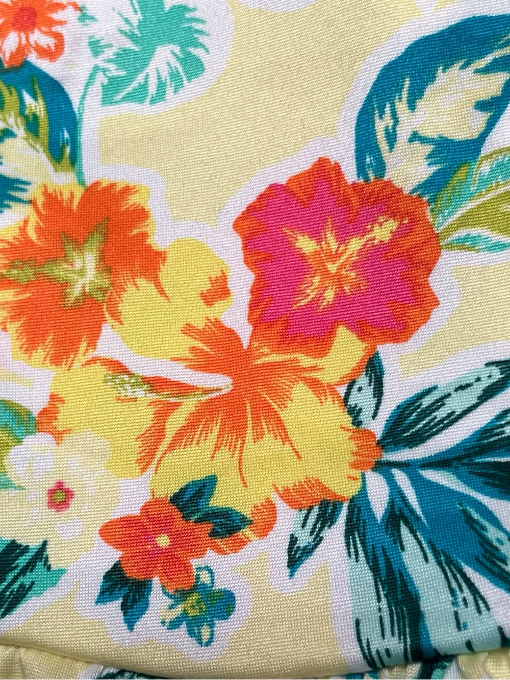 NWOT Cuddl Duds Yellow Tropical Floral Peplum Tank & Shorts Pajama Set XL - Picture 3 of 4